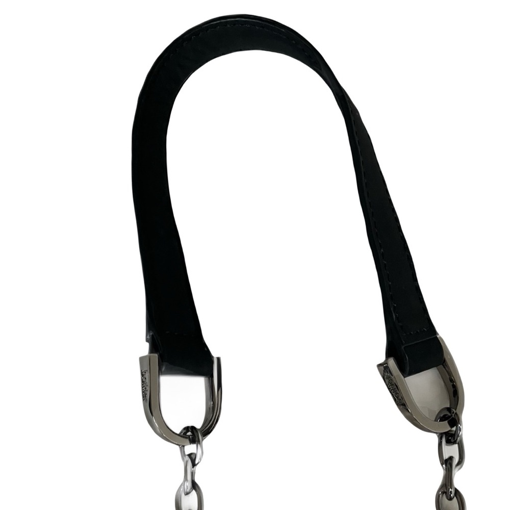 Botkier Crossbody Bag Black Leather Silver Chain Strap Flap Top Shoulder Purse - Picture 7 of 16
